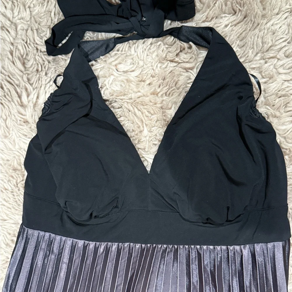 Betsy & Adam Black and Silver halter Dress - Picture 2 of 5
